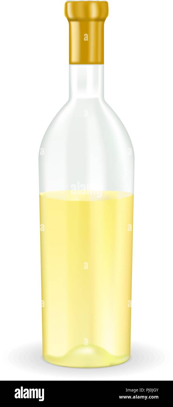 Mezza bottiglia di vino bianco Illustrazione Vettoriale