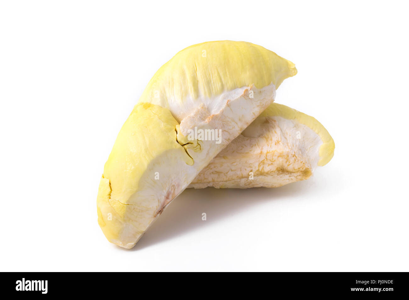 Durian fresco re della frutta isolato su bianco Foto Stock