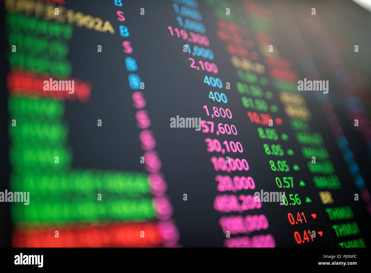 Display del mercato stock exchange board Foto Stock