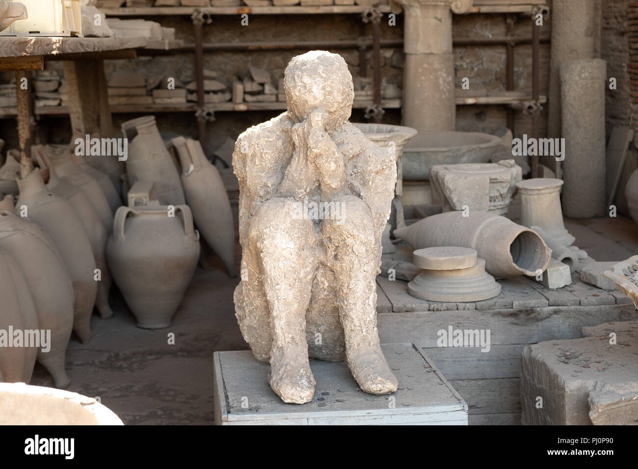 Morte vittime di Pompei in eruzione Foto Stock