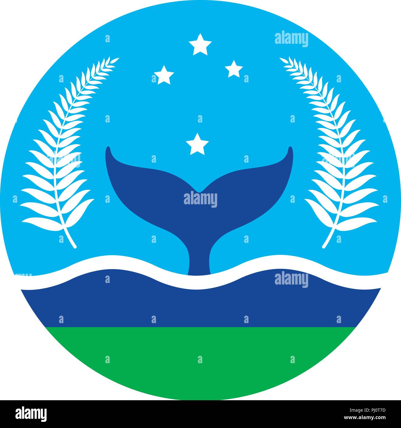 Coda di balena icona vettore Illustrazione Vettoriale