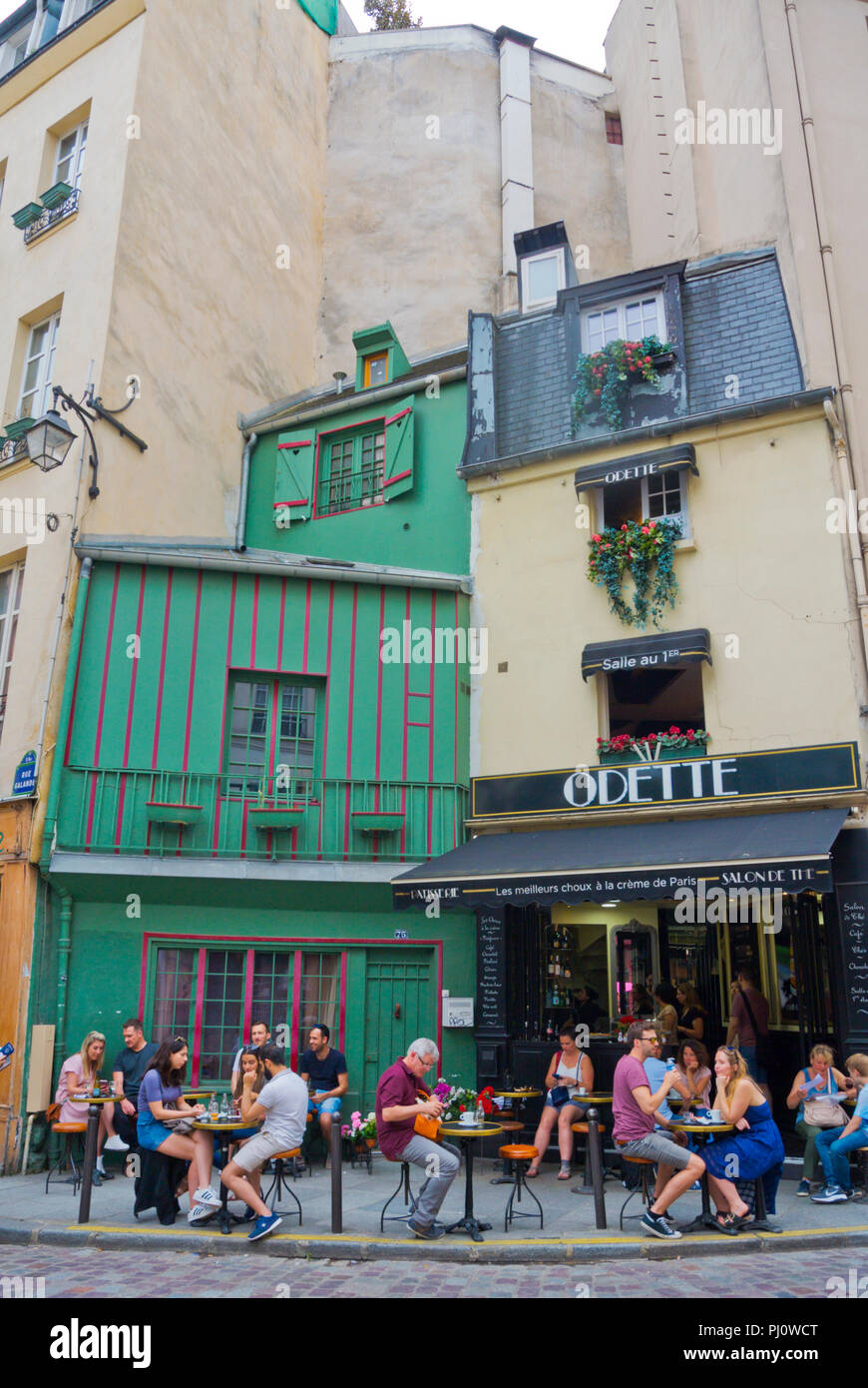 Odette, cafe panificio, Rue Galande, Quartiere Latino, Parigi, Francia Foto Stock