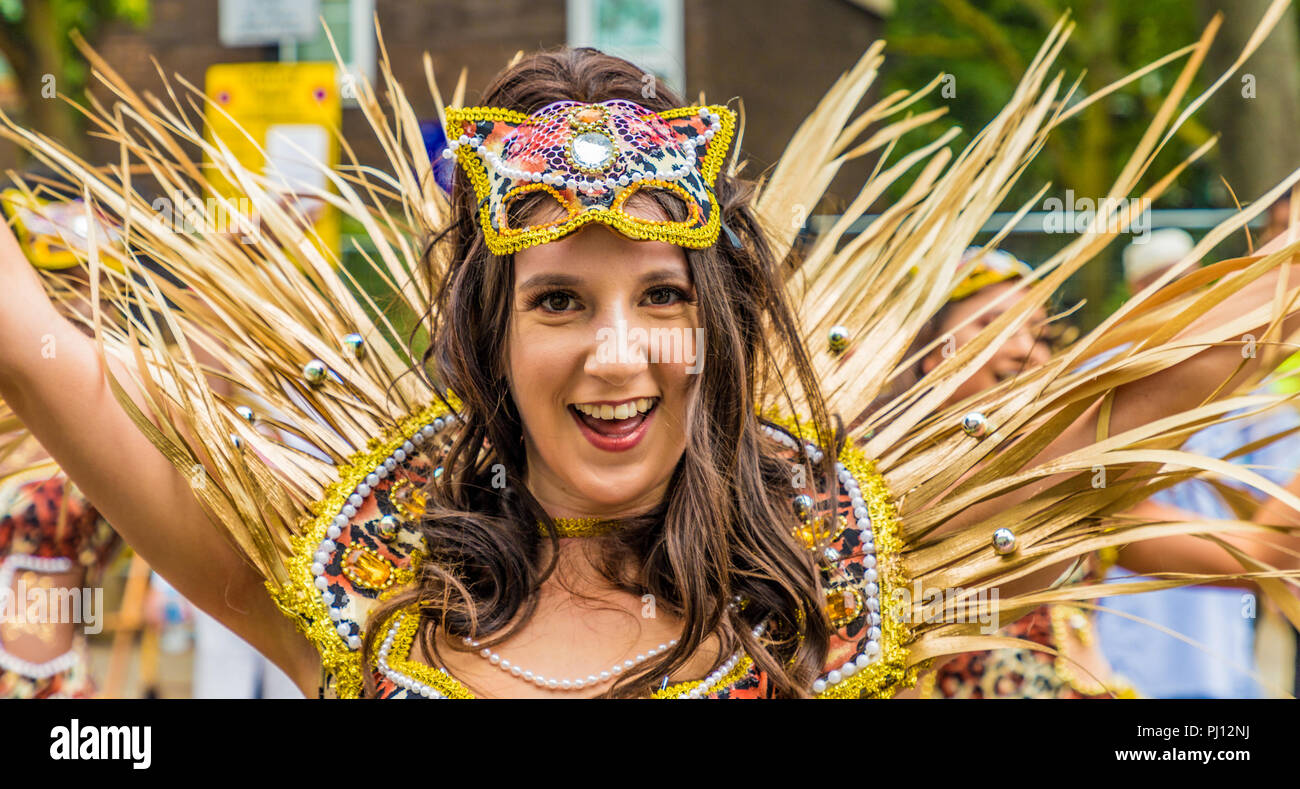 Una vista al carnevale di Notting Hill a Londra Foto Stock