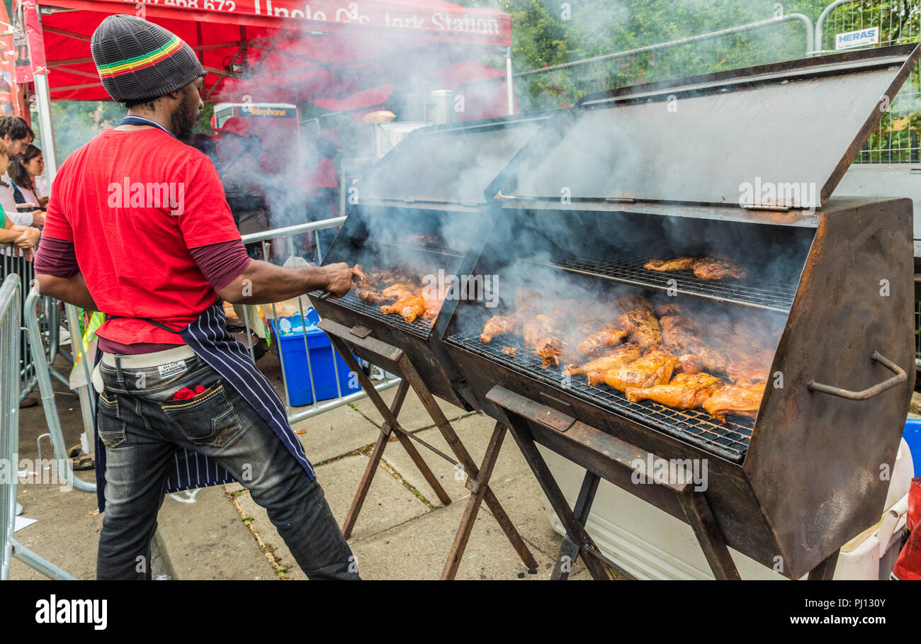 Una vista al carnevale di Notting Hill a Londra Foto Stock