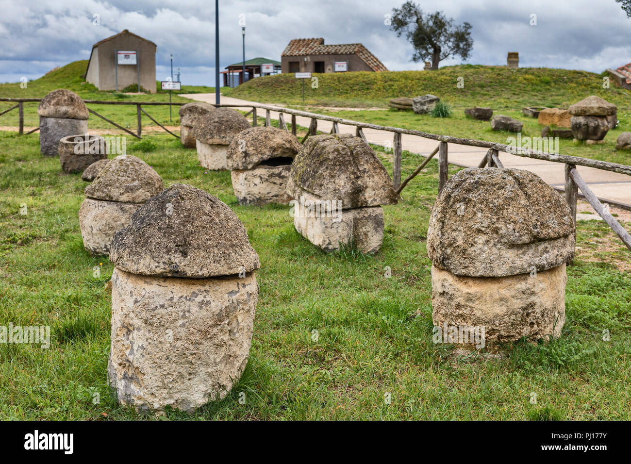 Necropoli di Monterozzi, Tarquinia, Lazio, Italia Foto Stock