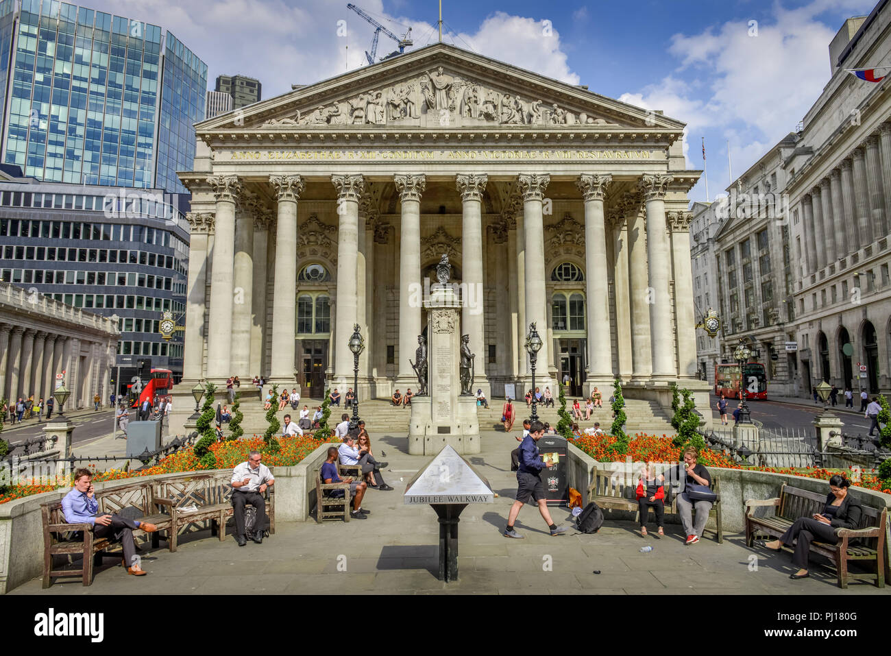 Royal Exchange,Threadneedle St, Londra, Inghilterra, Grossbritannien Foto Stock