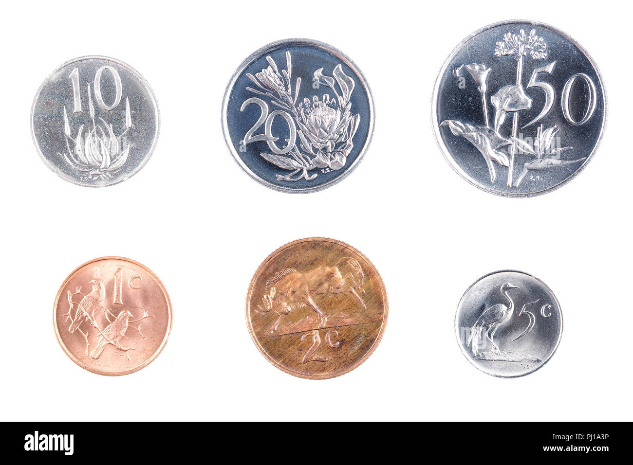 South African monete Foto Stock