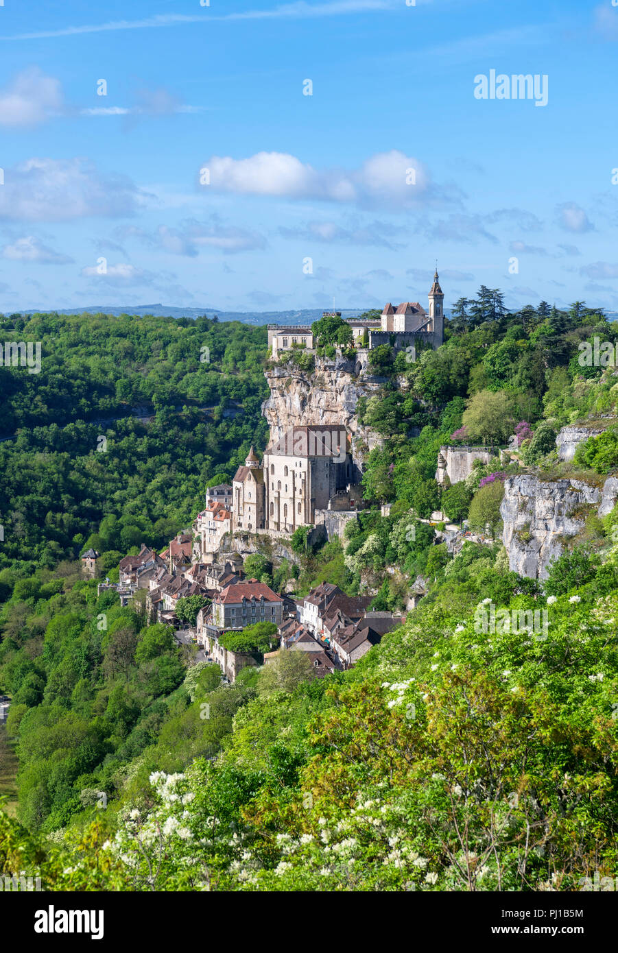 Rocamadour, Francia. Vista della città storica di Rocamadour, Lot, Francia Foto Stock