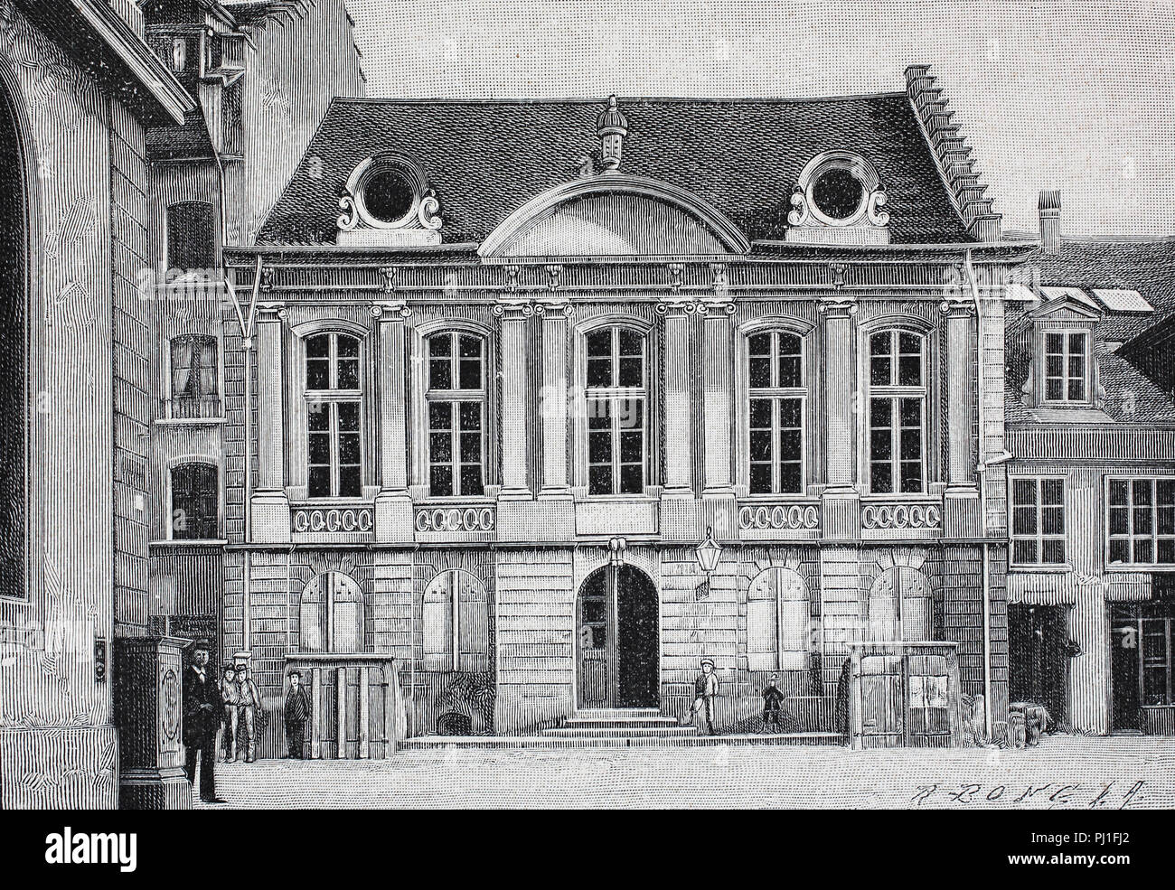 Edificio della fondazione dell'Unione postale universale, istituito dal Trattato di Berna del 1874, Svizzera, digitale Riproduzione migliorata di un woodprint dall'anno 1890 Foto Stock