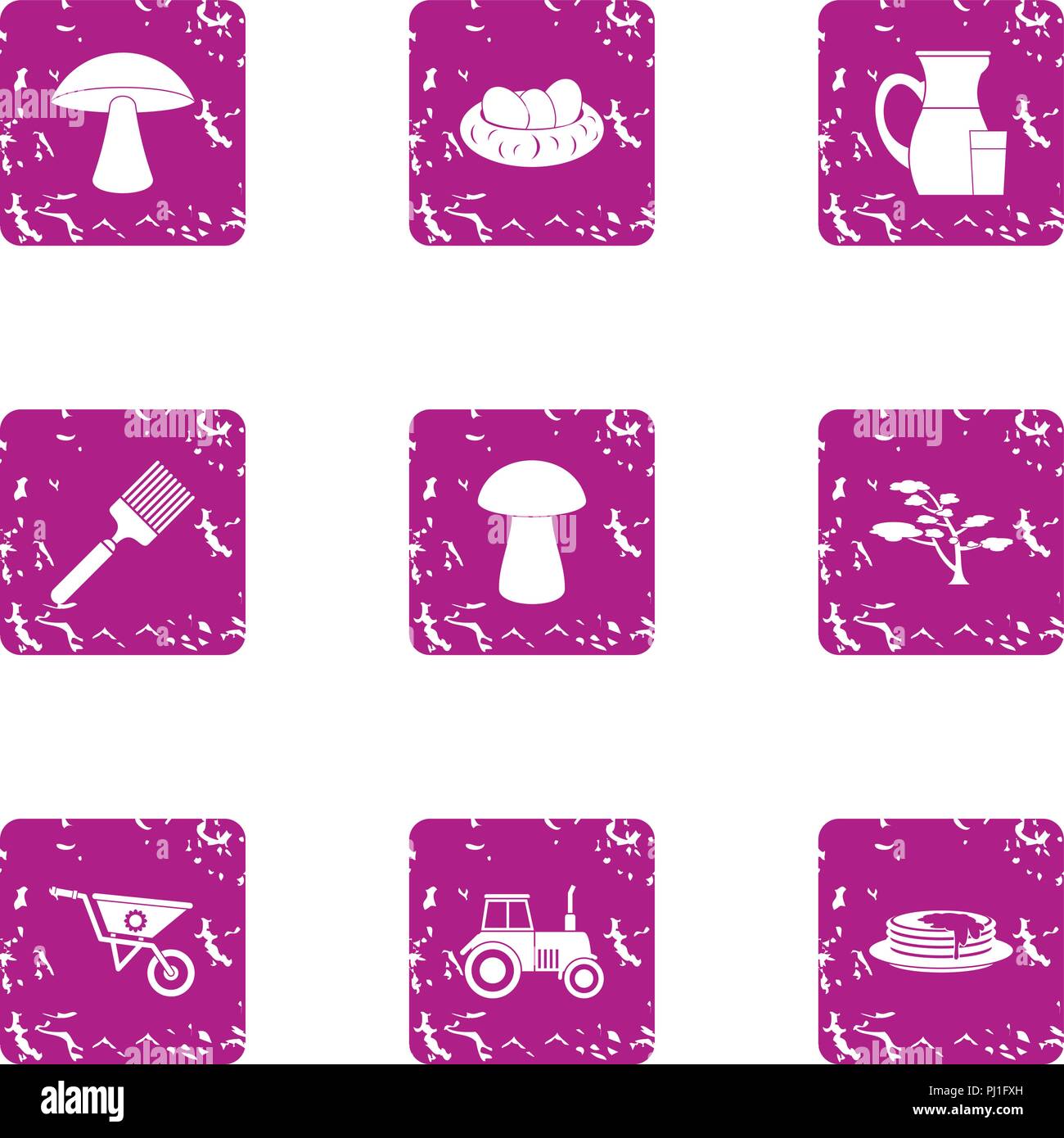 Grafico privato set di icone, stile grunge Illustrazione Vettoriale