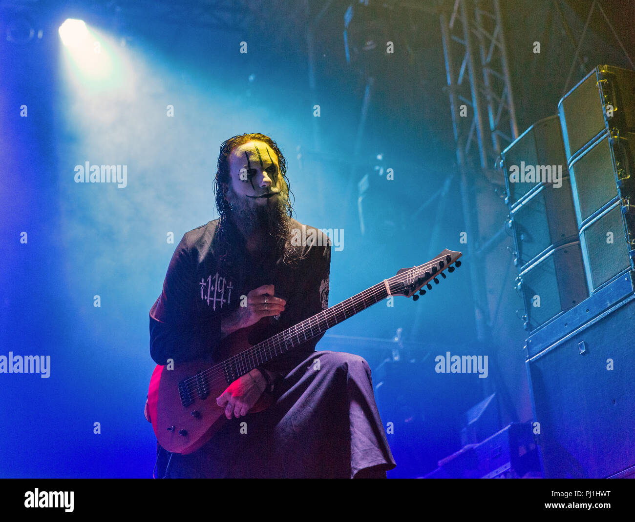 KIEV, UCRAINA - Luglio 08, 2018: Lacuna Coil, Italiano gothic metal rock band suona dal vivo presso la Atlas Festival Weekend in Expocenter nazionale. Foto Stock