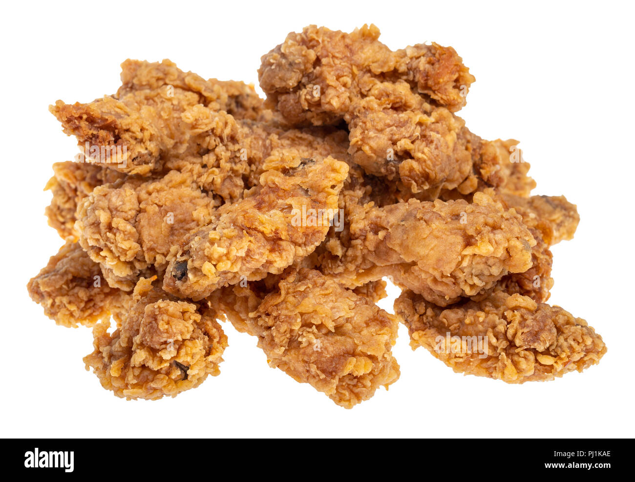 Pila di arrosto di ALI DI POLLO PICCANTI tagliati su bianco Foto Stock