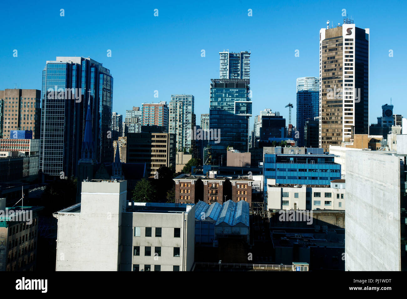 Vista dello Skyline di downtown Vancouver, British Columbia, Canada Foto Stock