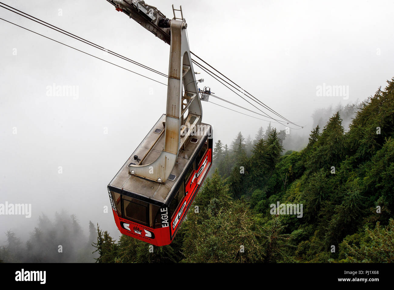 Montare Roberts Tram, Juneau, Alaska, Stati Uniti d'America Foto Stock