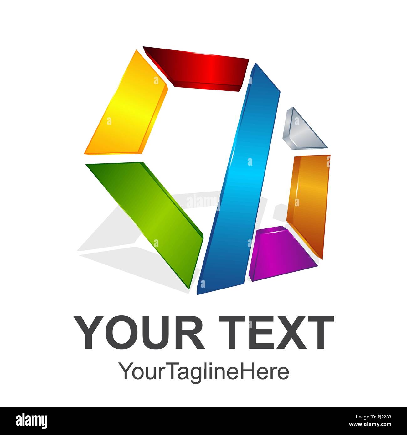 La lettera Z logo vettoriale simbolo esagonale colorata su sfondo bianco. Template vettoriale per il tuo design Illustrazione Vettoriale