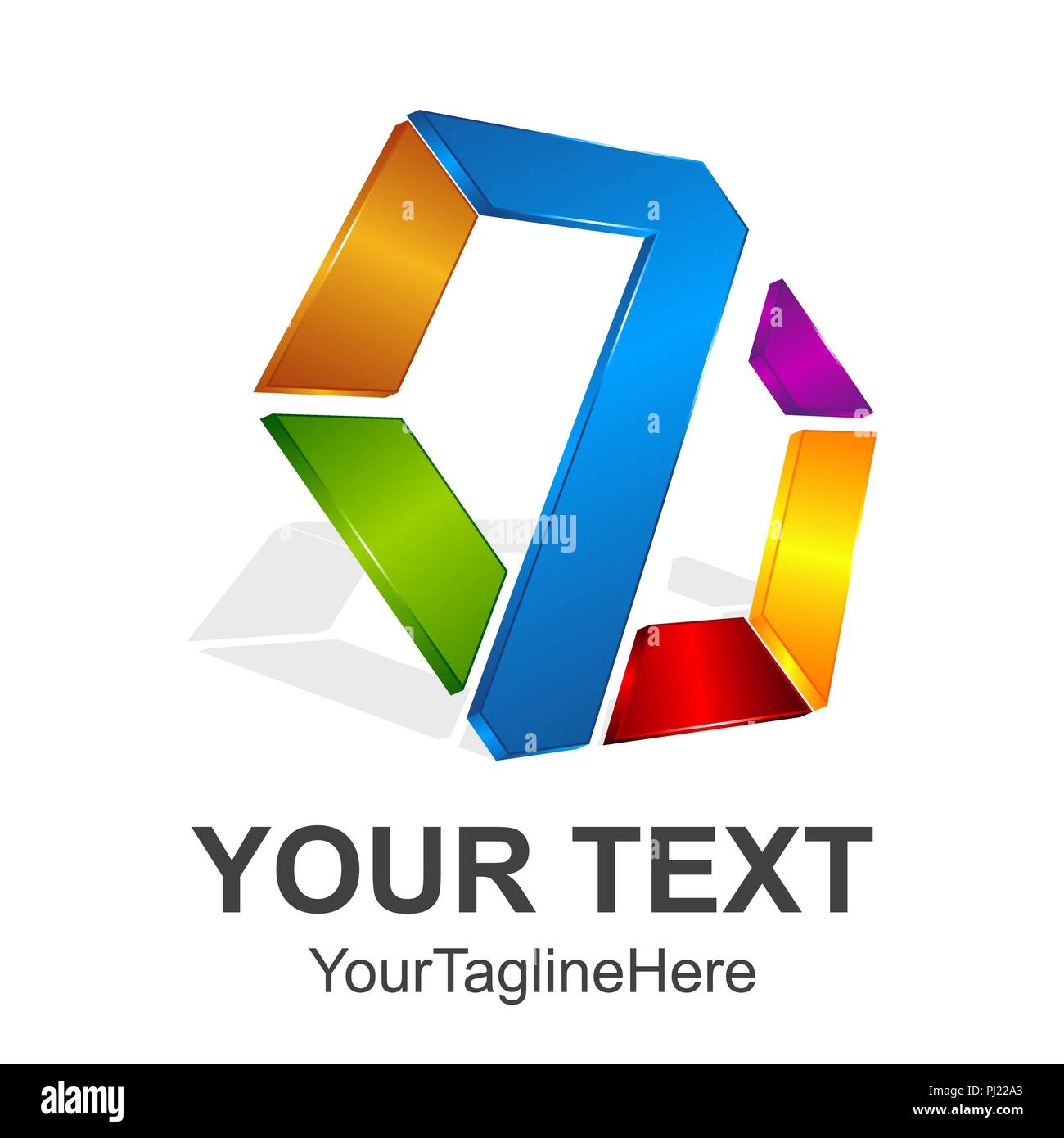 La lettera Z logo vettoriale simbolo esagonale colorata su sfondo bianco. Template vettoriale per il tuo design Illustrazione Vettoriale