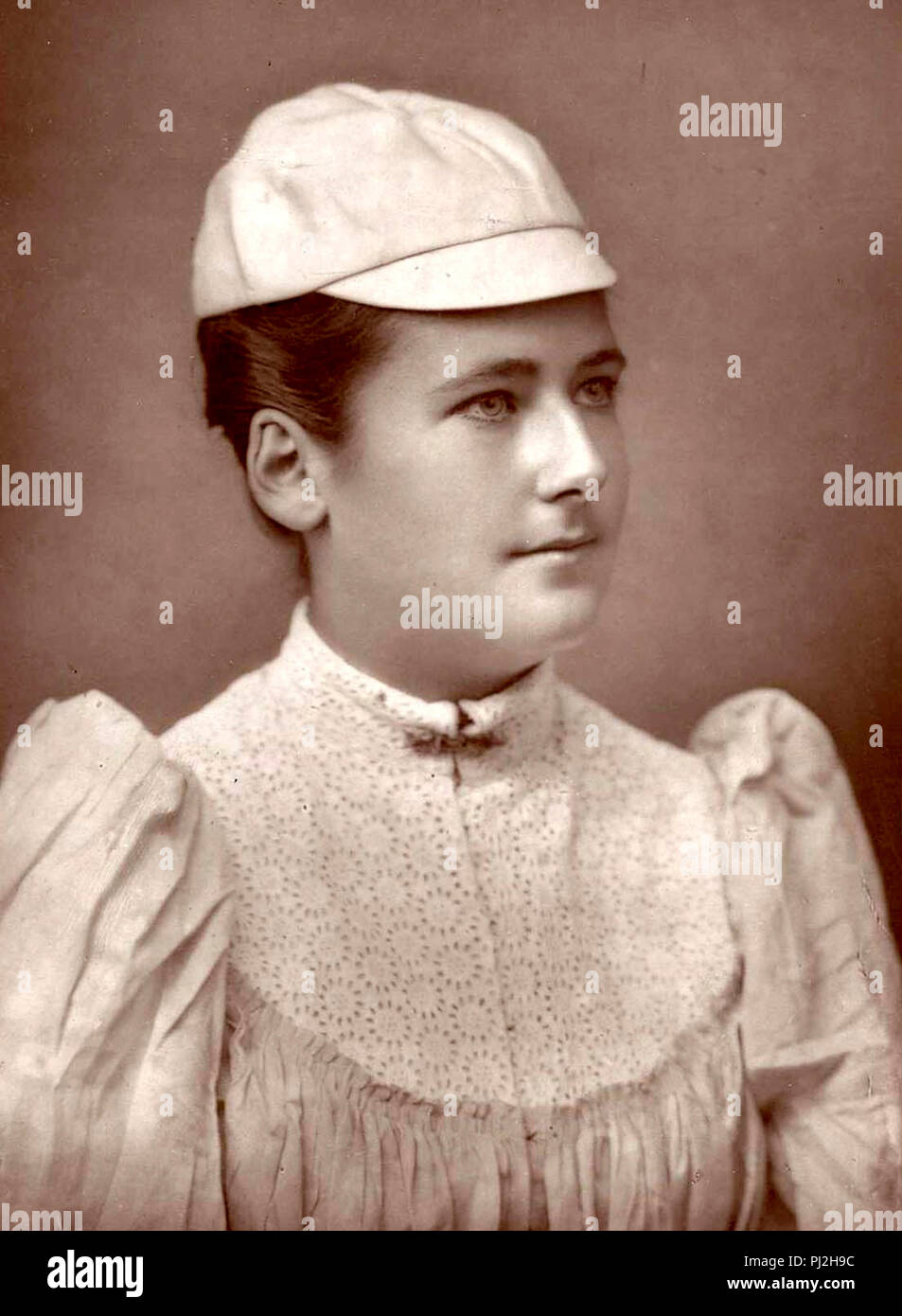 Lottie Dod, Charlotte "Lottie Dod" (1871 - 1960) Inglese giocatore di tennis. Ha vinto il torneo di Wimbledon Ladies' Singles campionato cinque volte Foto Stock