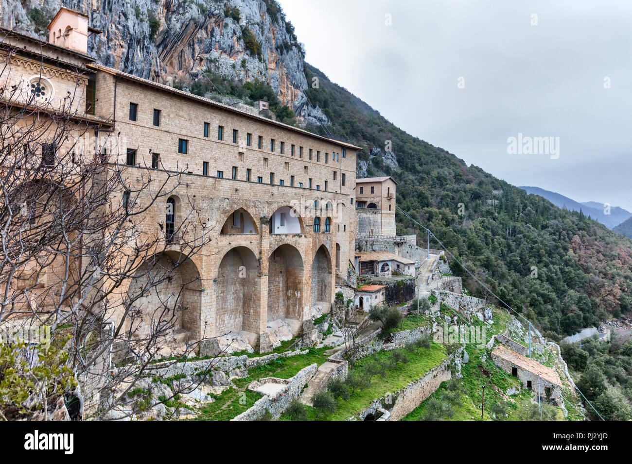 San Benedetto Abbey, Subiaco, Lazio, Italia Foto Stock