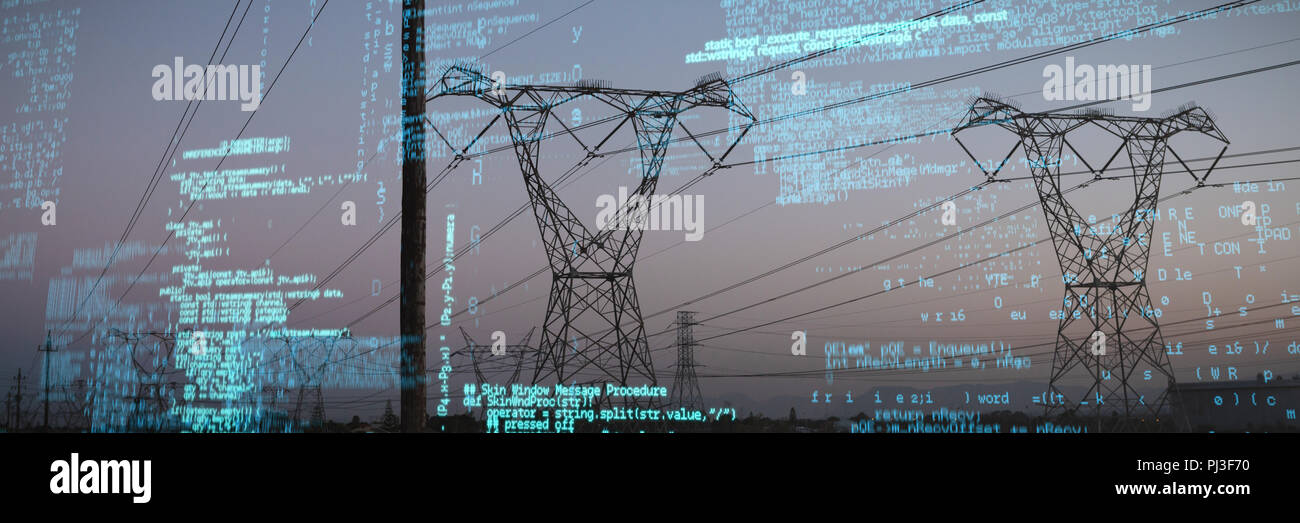 Immagine composita di codici di colore blu Foto Stock