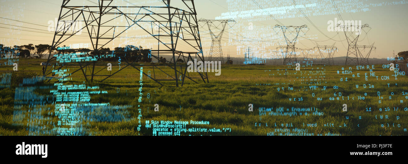 Immagine composita di codici di colore blu Foto Stock