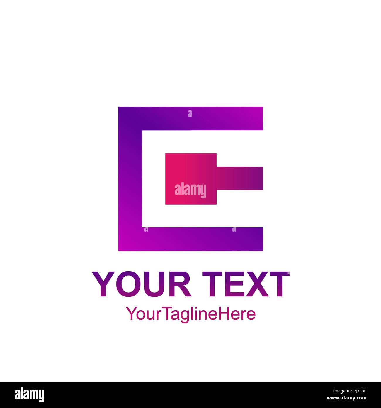 Lettera iniziale C modello logo colorfull design quadrato per il business e l'identità aziendale Illustrazione Vettoriale