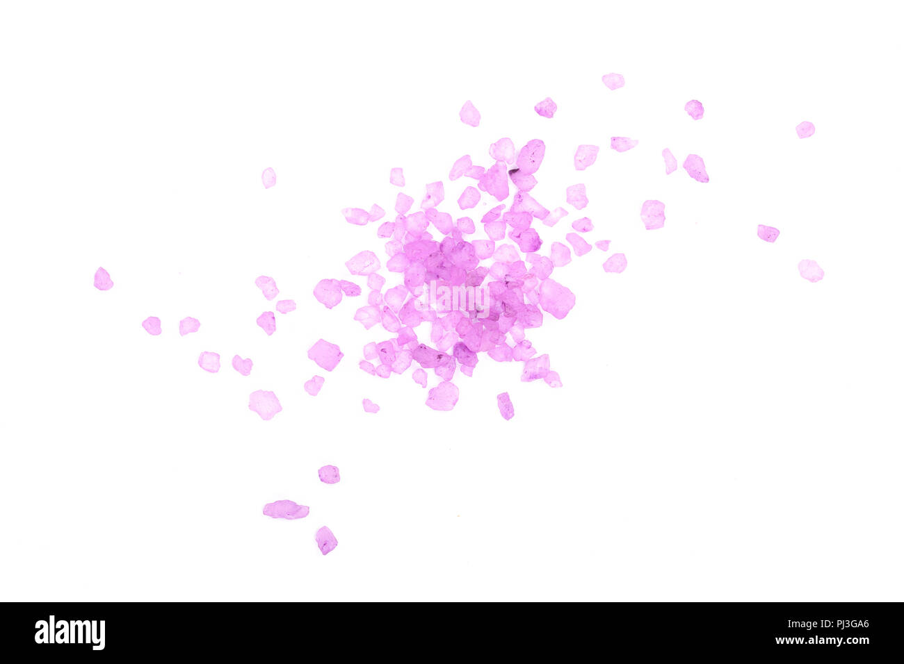 Violetta sale marino isolati su sfondo bianco, lavanda. Vista dall'alto. Lay piatto Foto Stock
