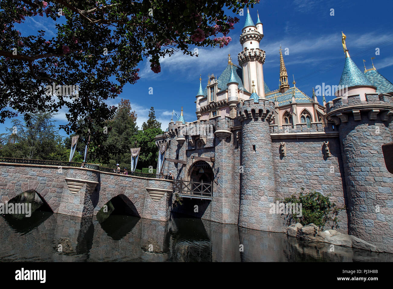 Sleeping Beauty Castle, Disneyland Park di Anaheim, California, Stati Uniti d'America Foto Stock