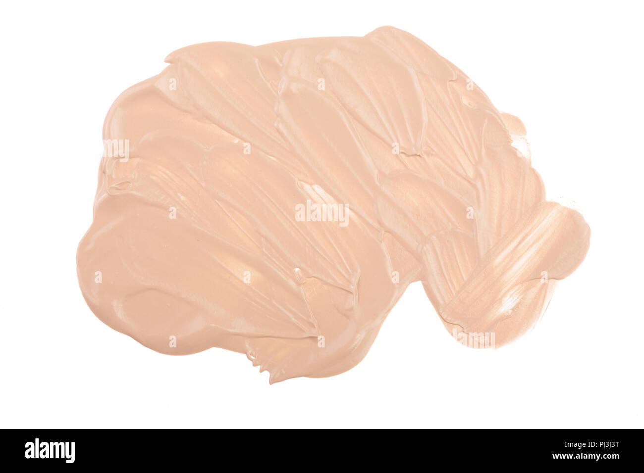 Il beige fondotinta liquido trucco isolato su sfondo bianco Foto Stock