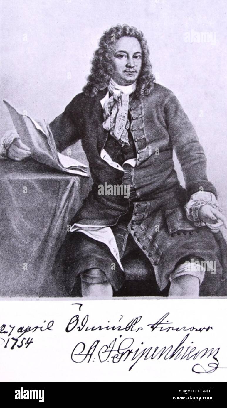 Axel Johan Gripenhielm 27 aprile 1754. Foto Stock
