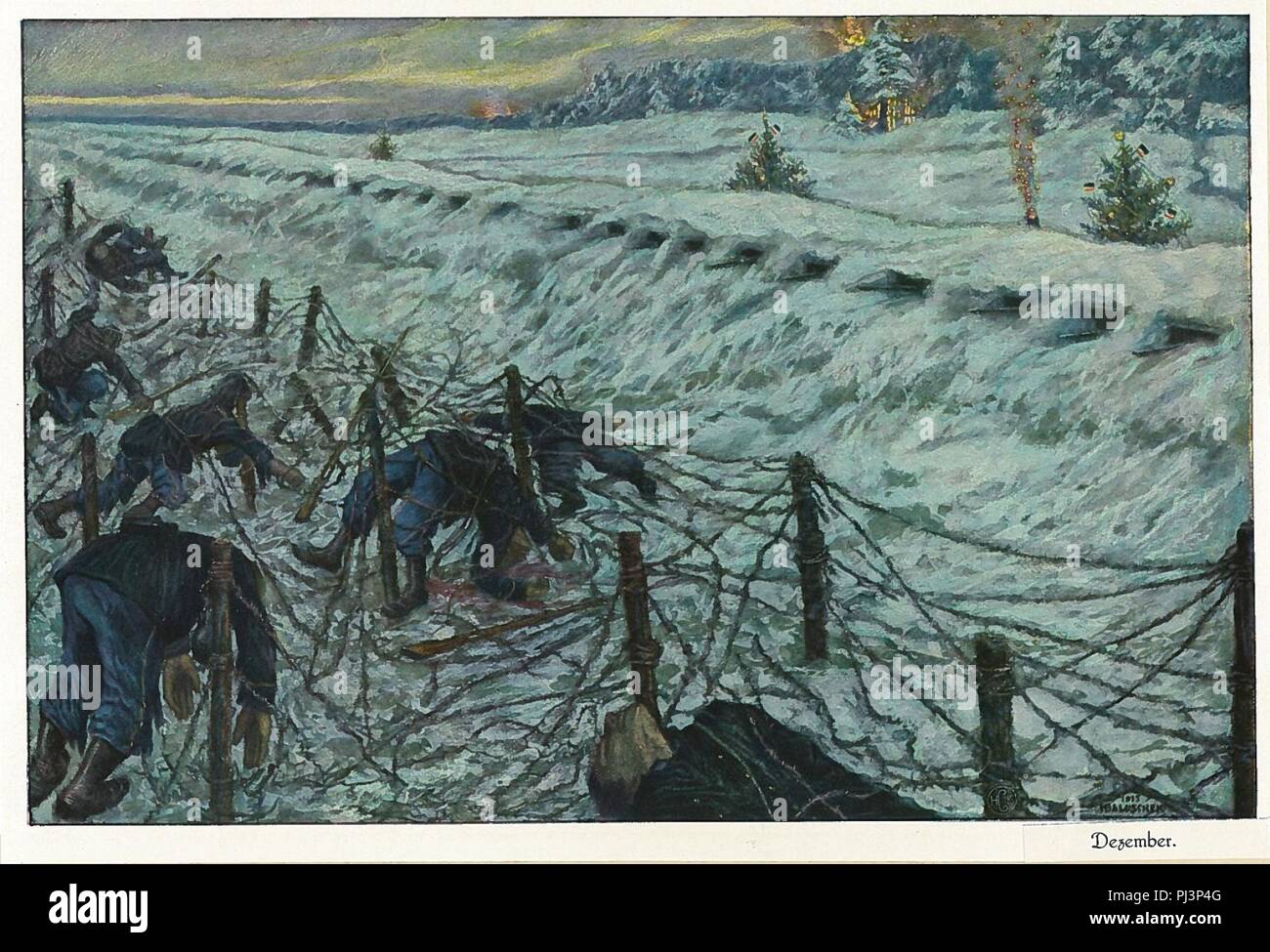 Baluschek Der Krieg Tafel 7 Bild. Foto Stock