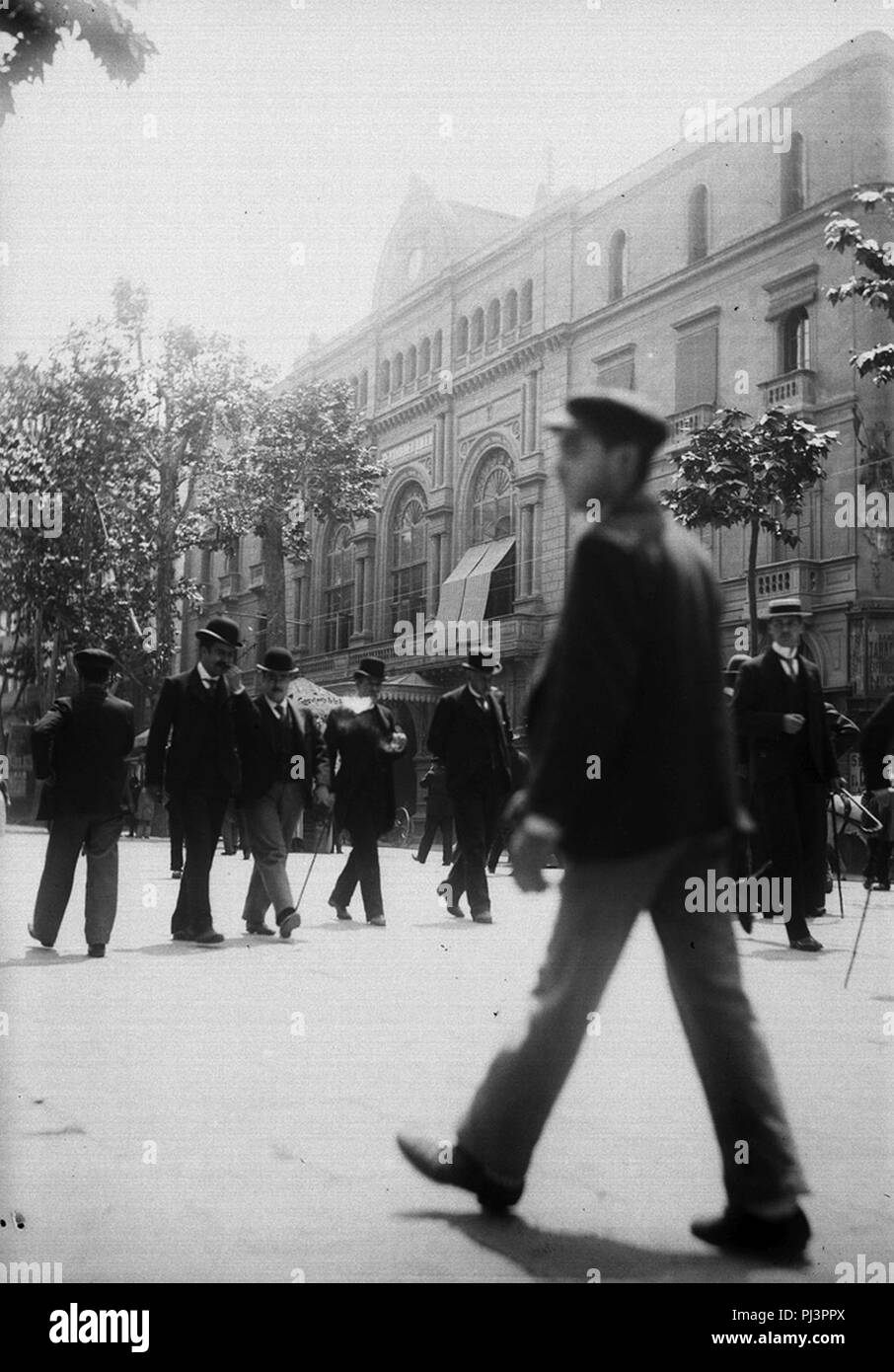 Baldomer Gili Roig. Les Rambles, Pla de l'Ós i Gran Teatre del Liceu (Barcellona), c. 1910. Foto Stock