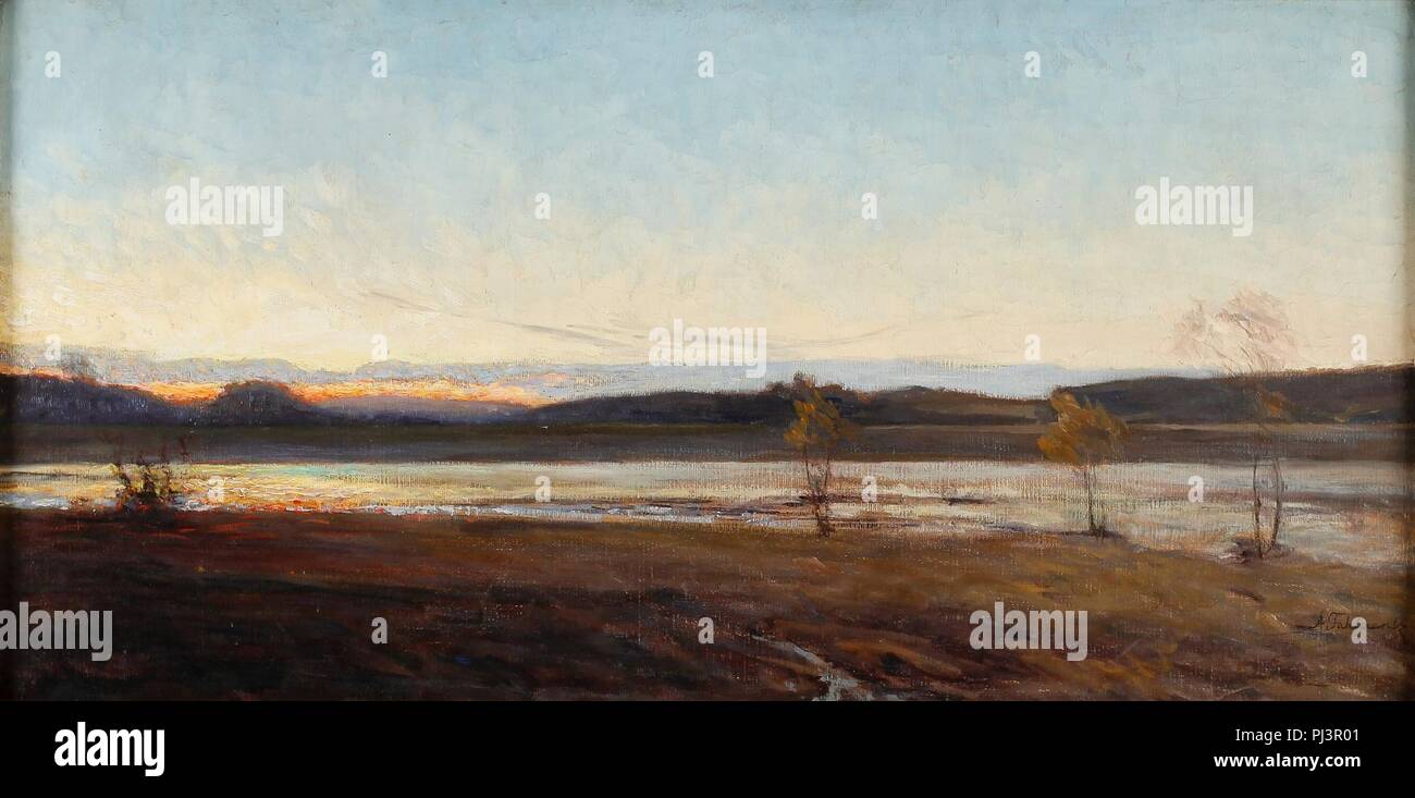 Axel Fahlcrantz, Skymningslandskap. Foto Stock