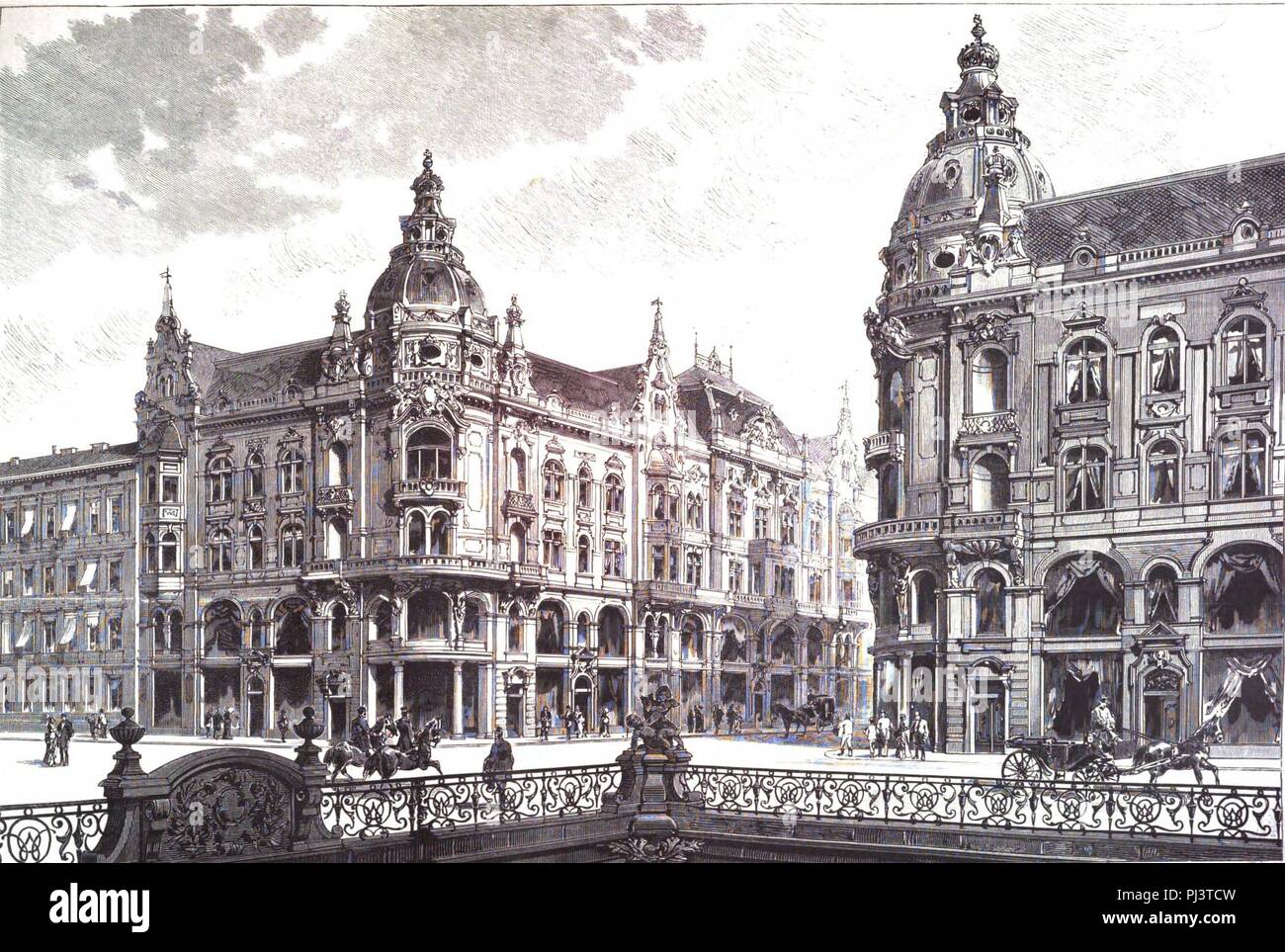 B Kaiser-Wilhelm-Straße Entwurf 1885. Foto Stock