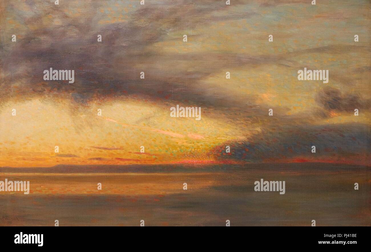 Axel Fahlcrantz, Skymningslandskap, 1916. Foto Stock