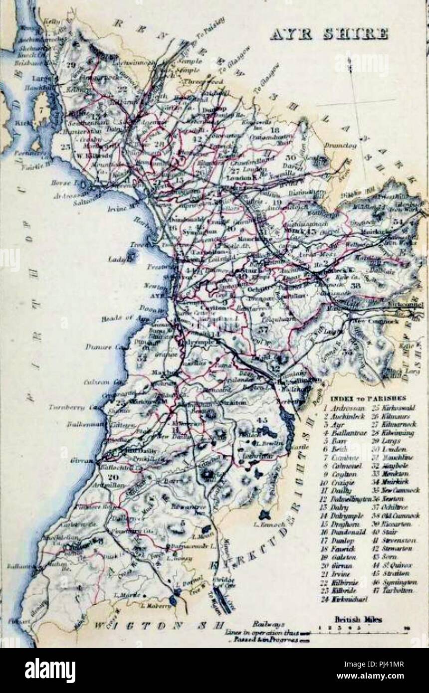 AYRSHIRE civile mappa parrocchiale. VOL.I. a. Foto Stock