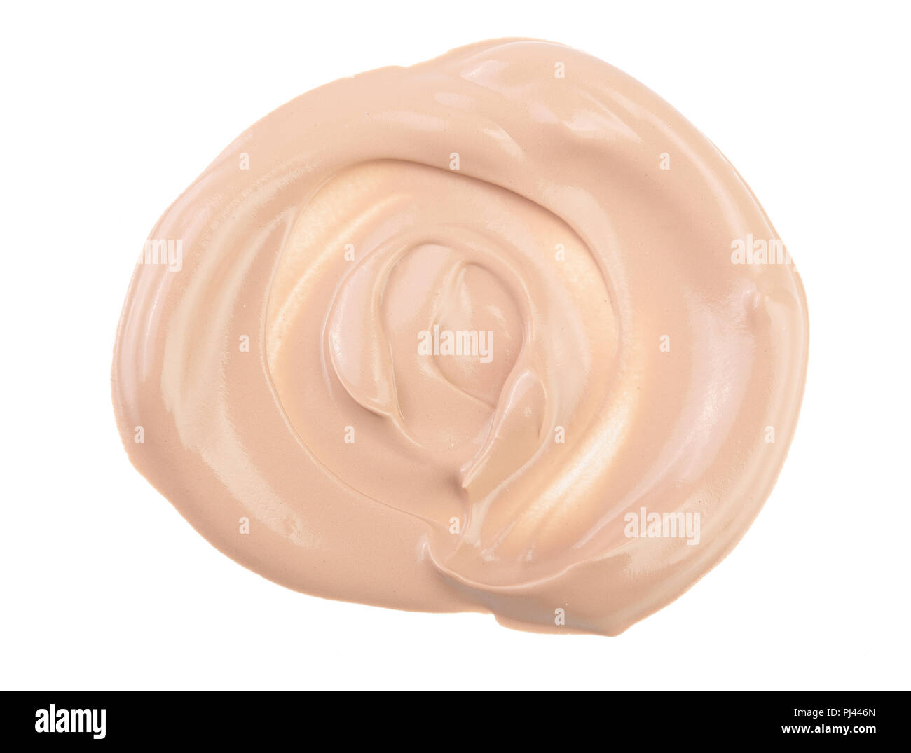 Il beige fondotinta liquido trucco isolato su sfondo bianco Foto Stock