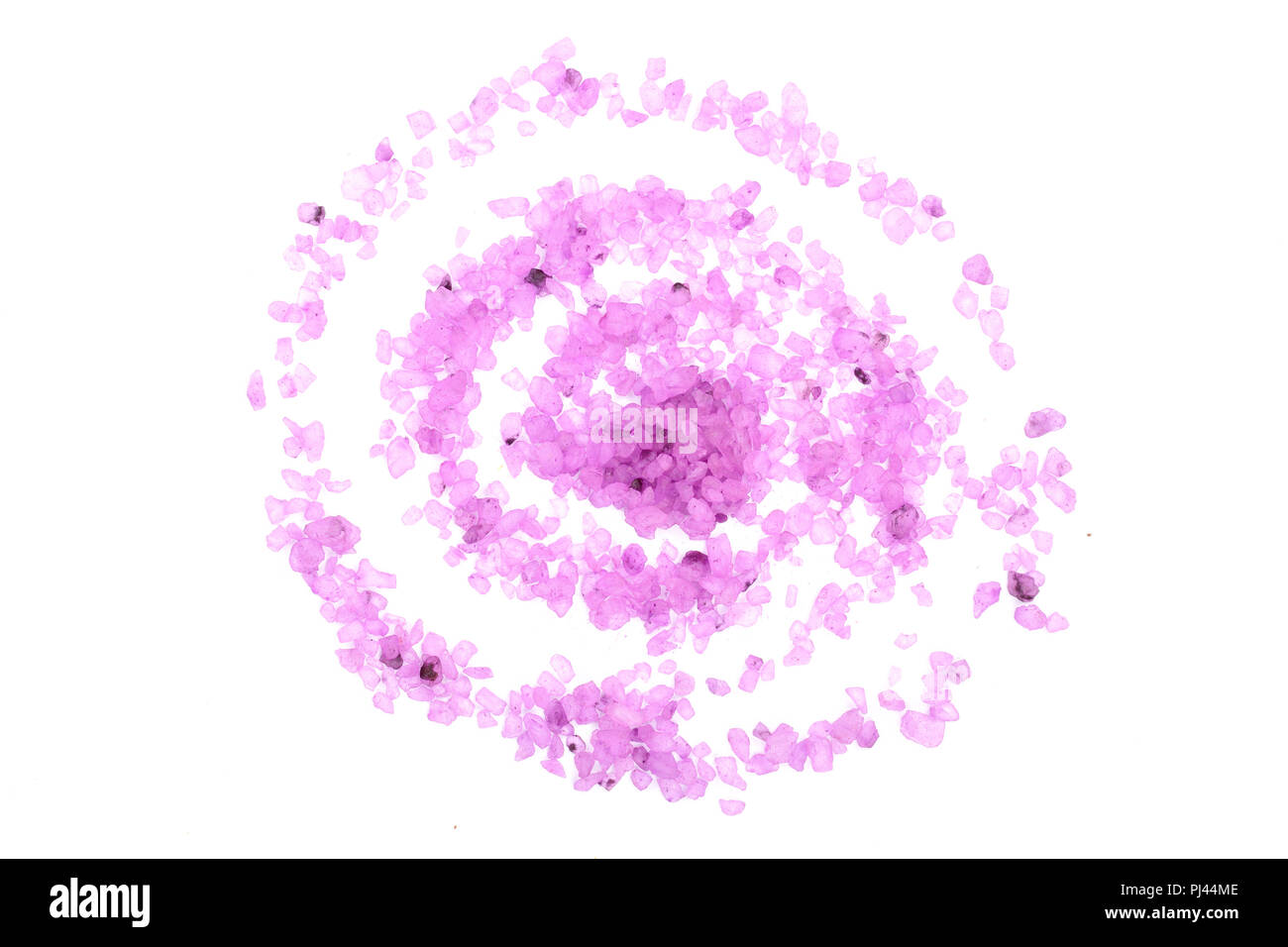 Violetta sale marino isolati su sfondo bianco, lavanda. Vista dall'alto. Lay piatto Foto Stock