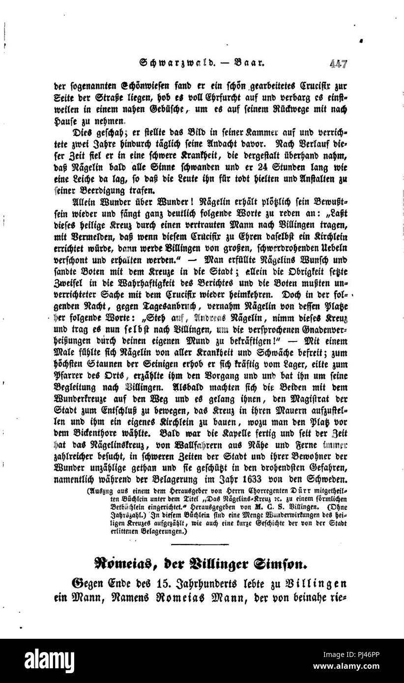 Badisches Sagenbuch 447. Foto Stock