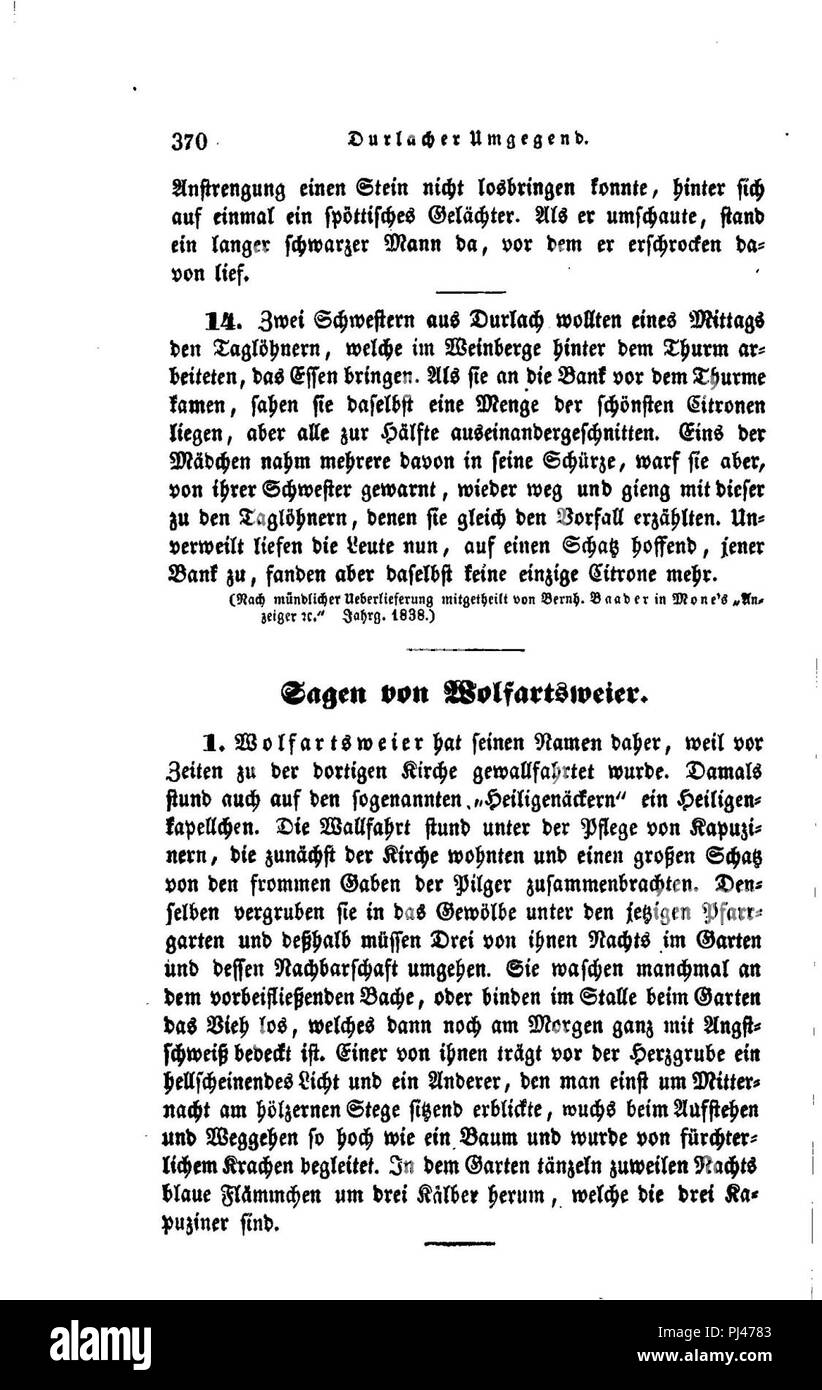 Badisches Sagenbuch II 370. Foto Stock