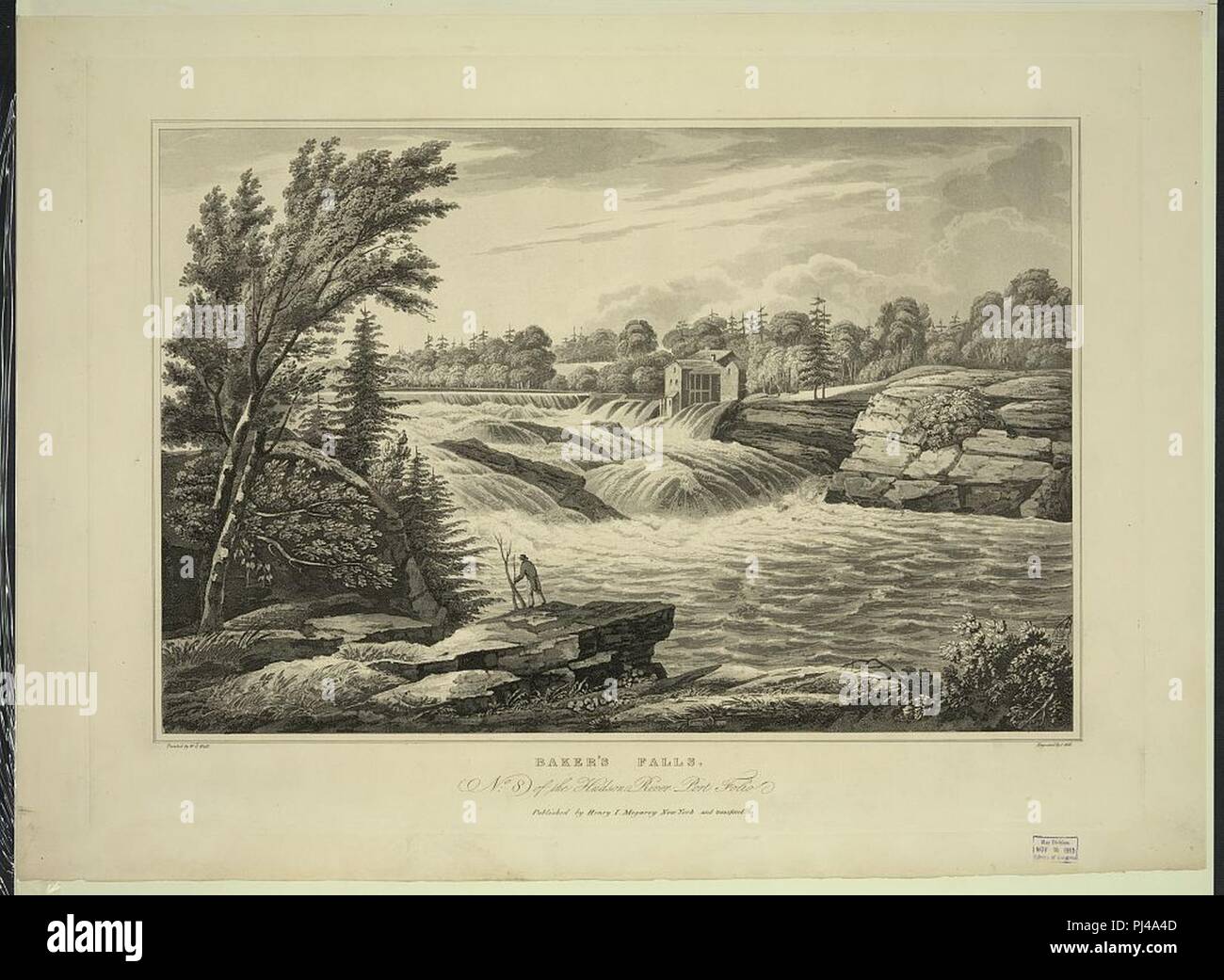 Baker's Falls - dipinta da W.G. Parete ; incisi da I. Hill. Foto Stock