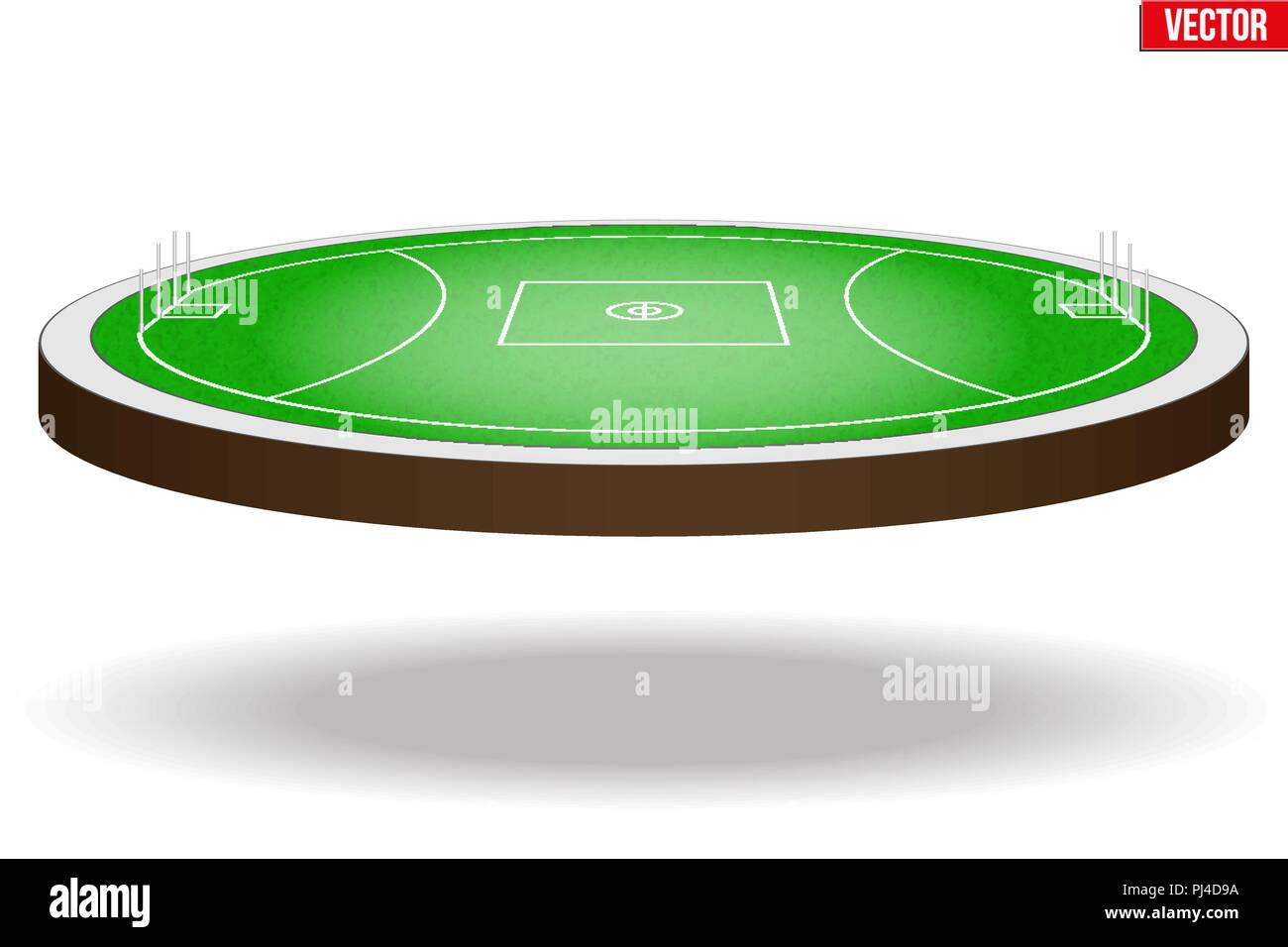Australian rules football field stadium Illustrazione Vettoriale