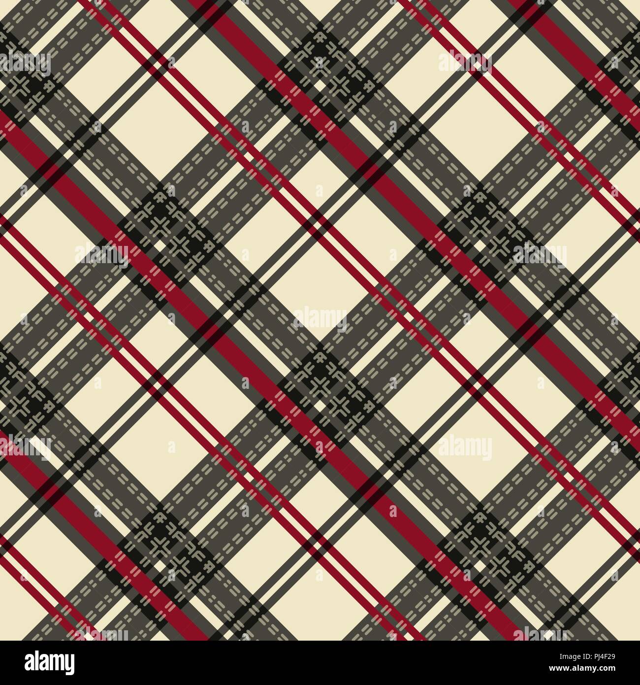 Nero e beige tessuto diagonale texture poco disegno perfetta illustrazione vettoriale Illustrazione Vettoriale