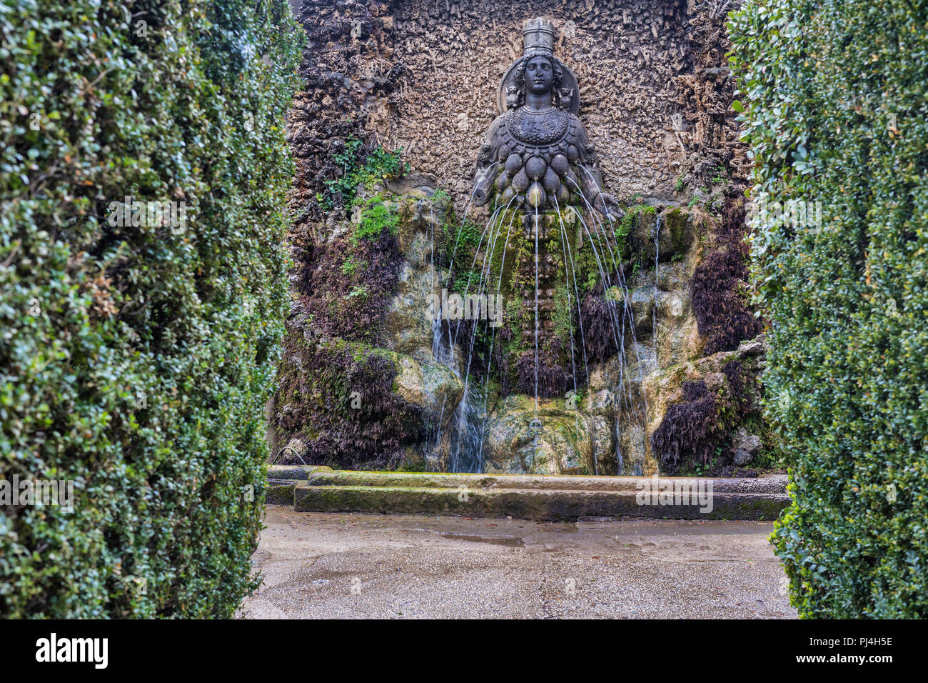 Fontana di Diana di Efeso, Madre Natura, Villa d'Este, Tivoli, Lazio, Italia Foto Stock