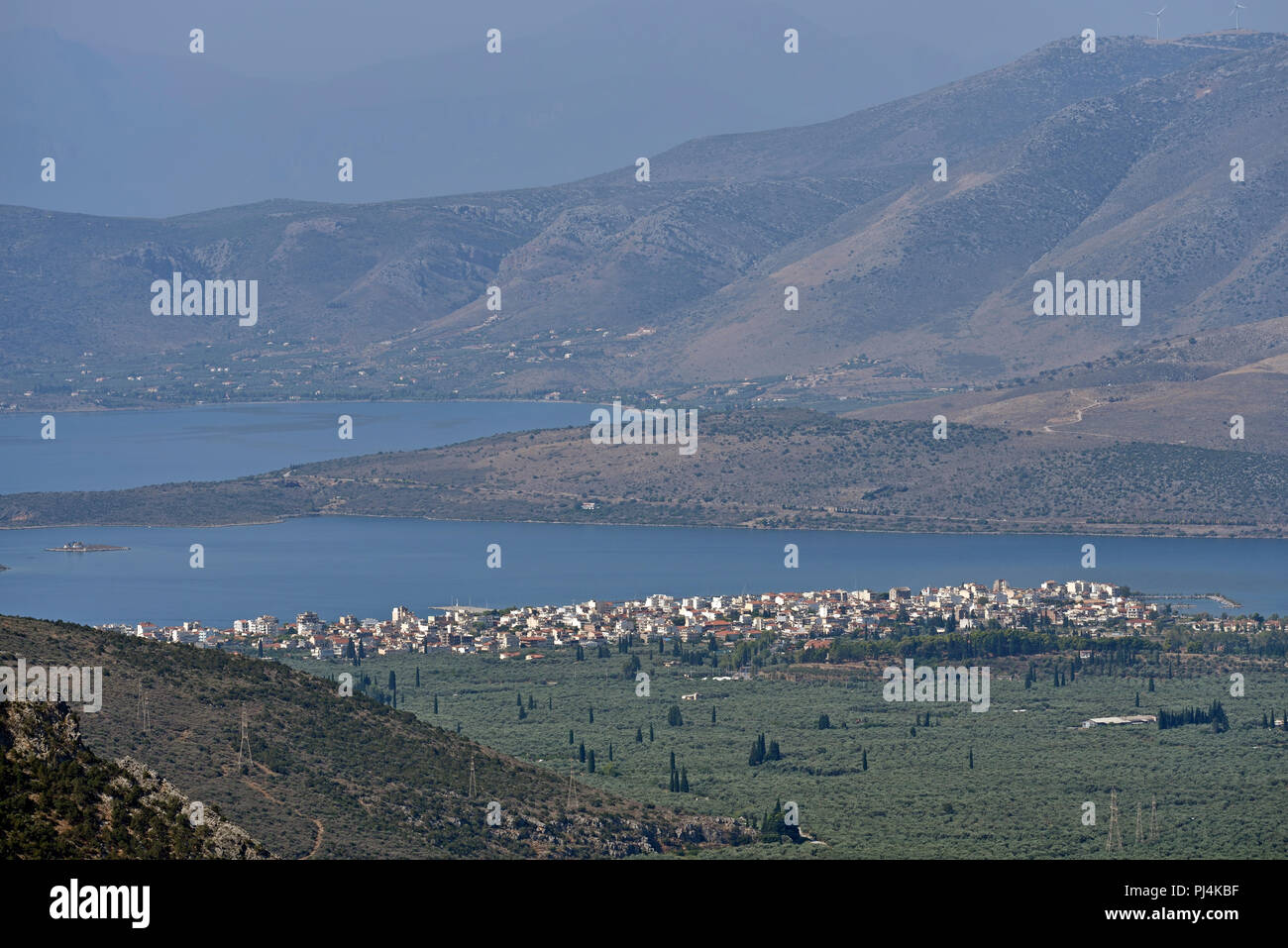 La valle di Itea in Grecia centrale Foto Stock