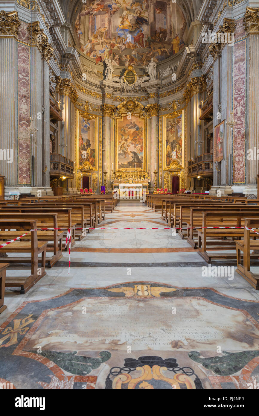 Chiesa di San Ignazio di Loyola a Campo Marzio interno, Chiesa di Sant'Ignazio di Loyola in Campo Marzio (1650), Roma, lazio, Italy Foto Stock