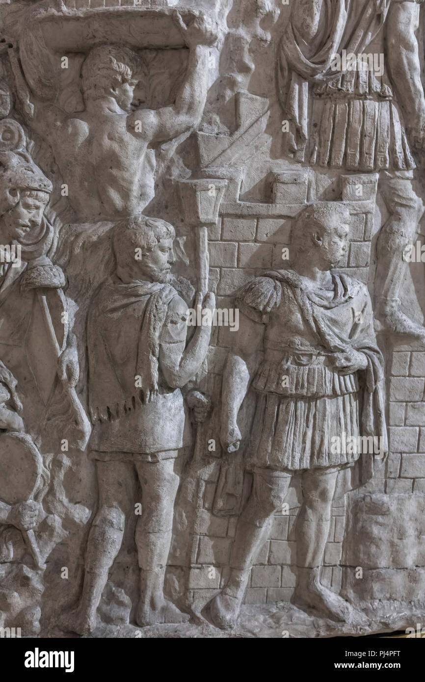 Sollievo dalla Colonna di Traiano (113 D.C.), Roma, lazio, Italy Foto Stock