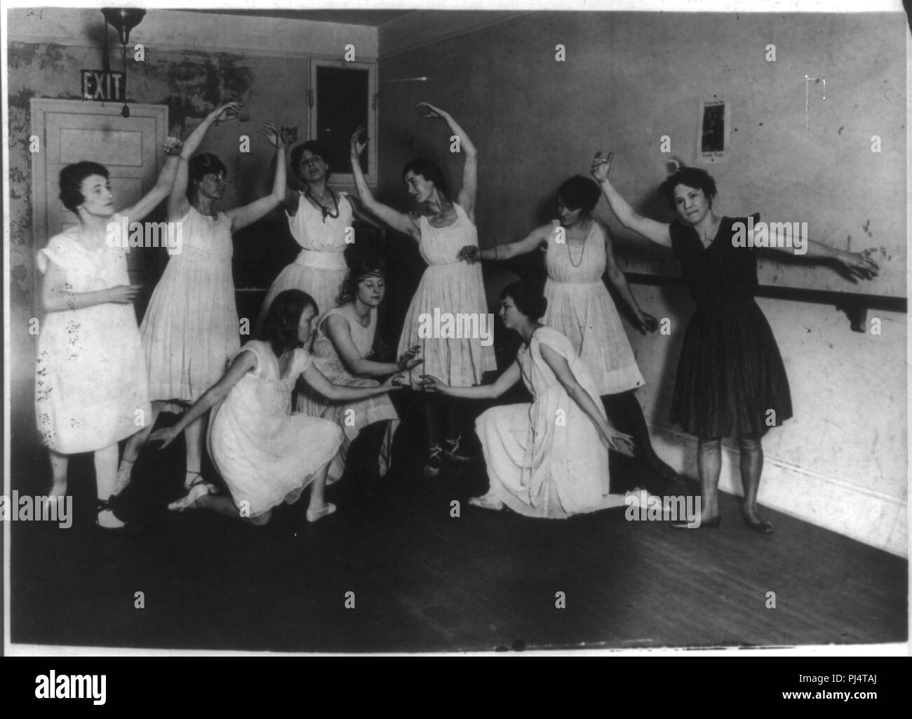 Prove di balletto, New York City, CA. 1916- Washington Square giocatori al Comedy Theatre, 41st St. vicino a 6 Ave. Foto Stock
