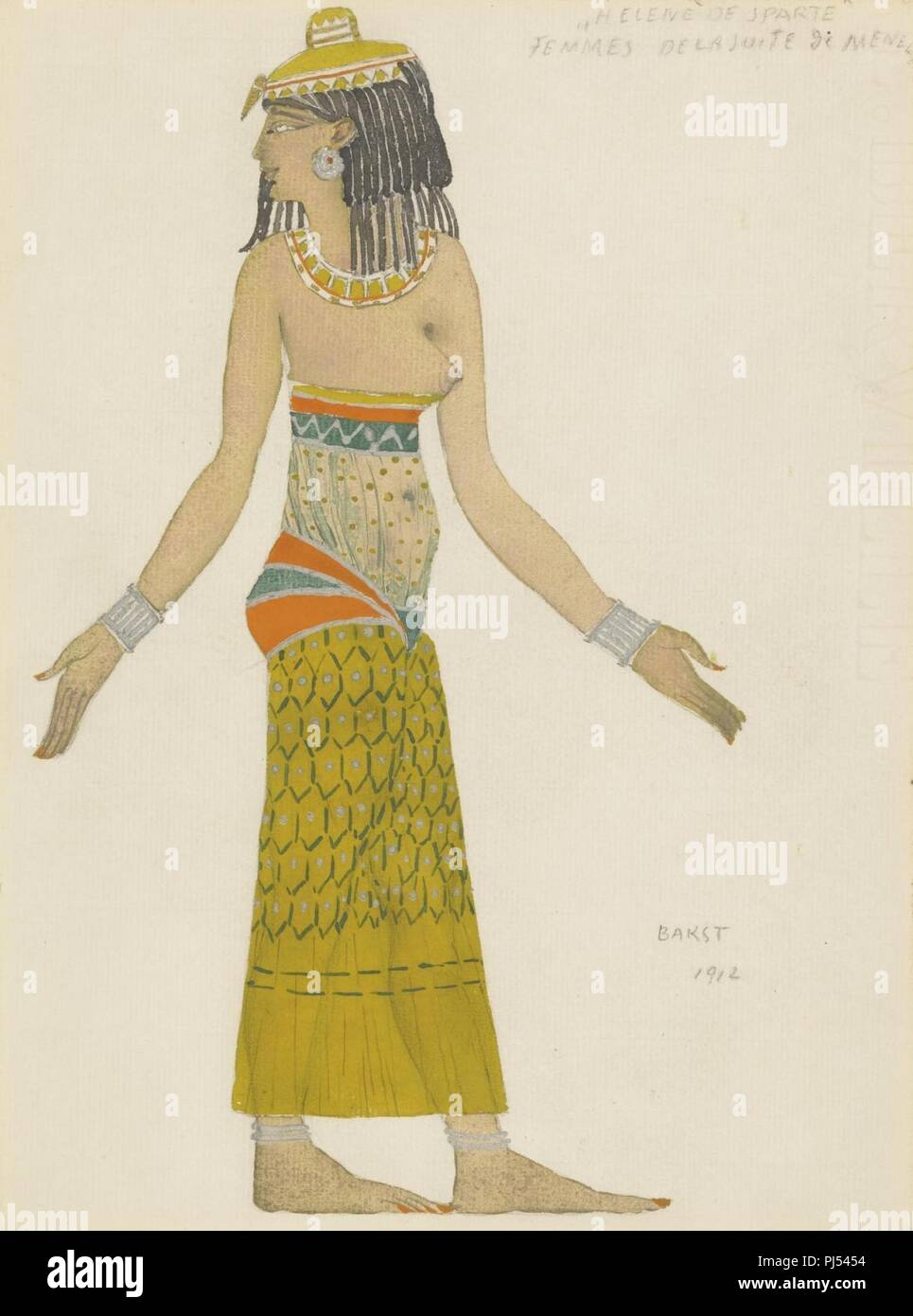 Léon Bakst - Costume Design per Hélène de Sparte (1912). Foto Stock