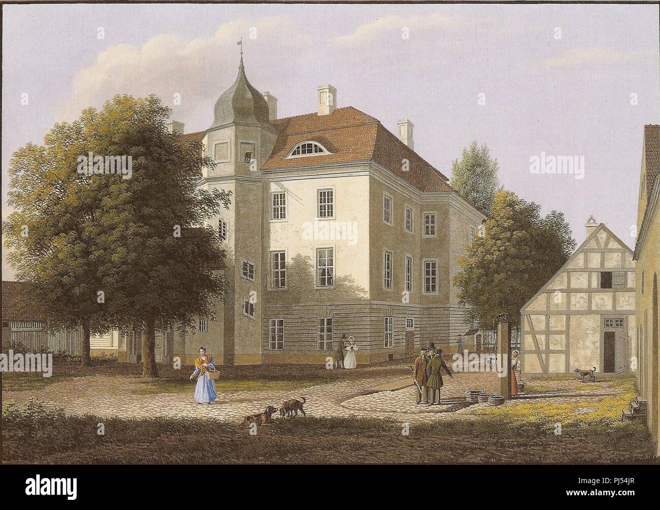 Barth, Wilhelm - Ansicht des Jagdschlosses Grunewald von Südosten - Kupferstichkabinet Berlino. Foto Stock
