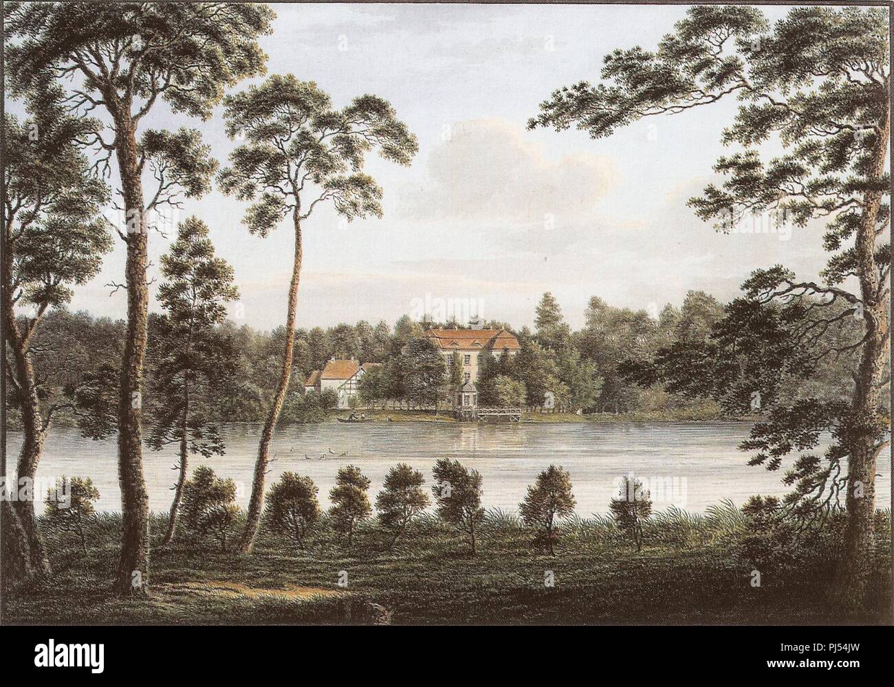Barth, Wilhelm - Jagdschloss Grunewald Ansicht von der Seeseite - Kupferstichkabinet Berlino. Foto Stock
